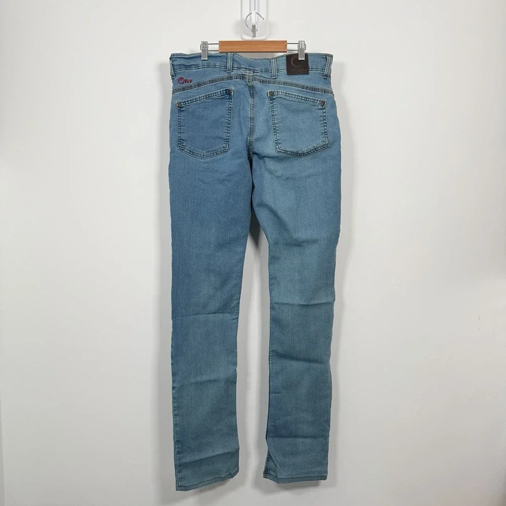 Origin Maine D68 Delta 68 Jeans Mens 34x38 Light Blue Wash Stretch Made in USA